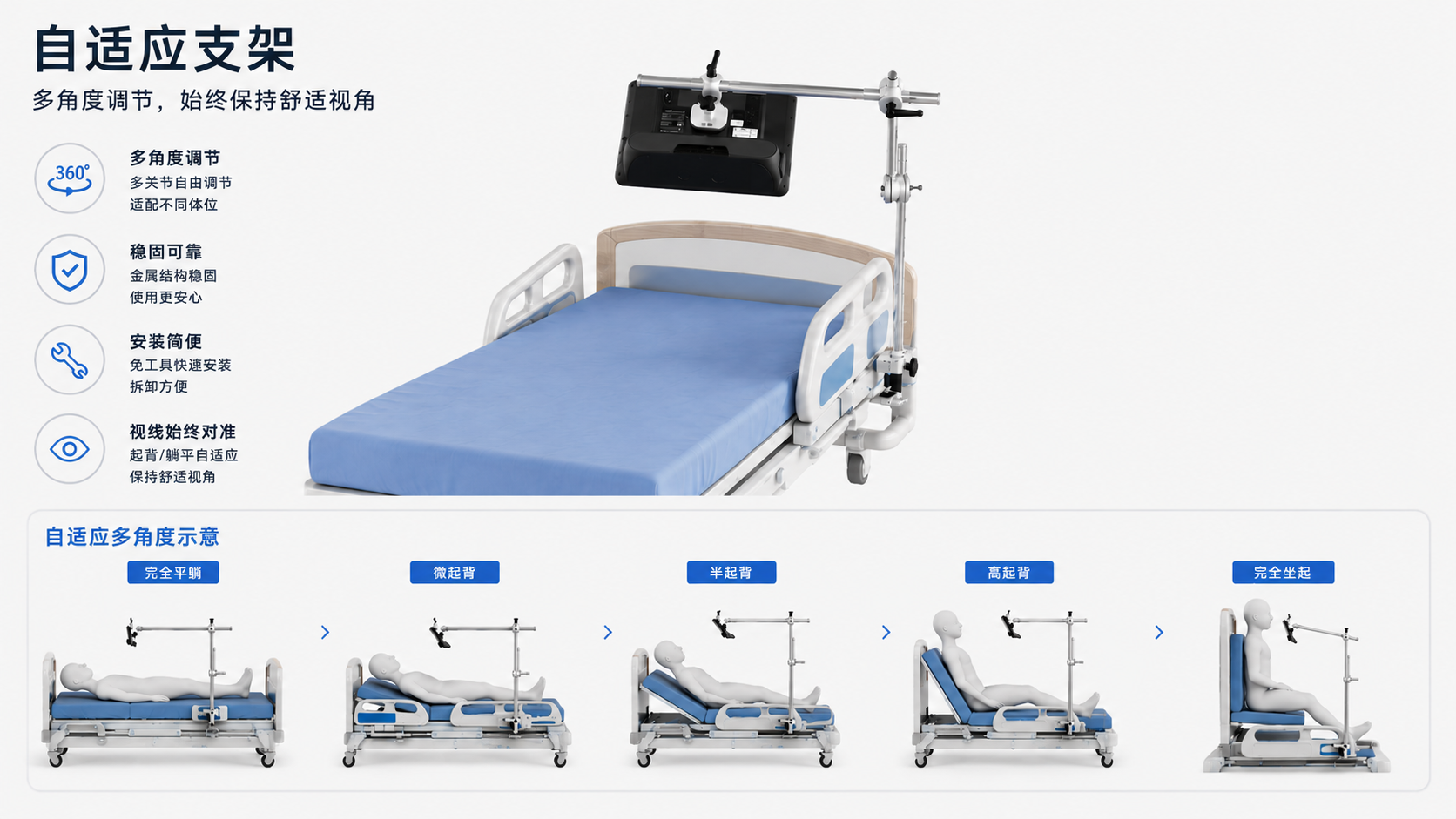 护理床自适应支架